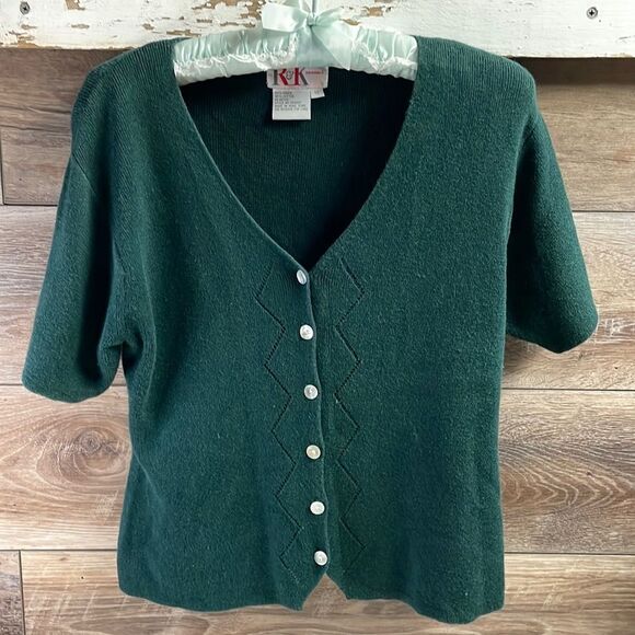 R & K Originals Women’s Vintage Button Front Knit Sweater Short Sleeves Size 12 - Picture 3 of 5